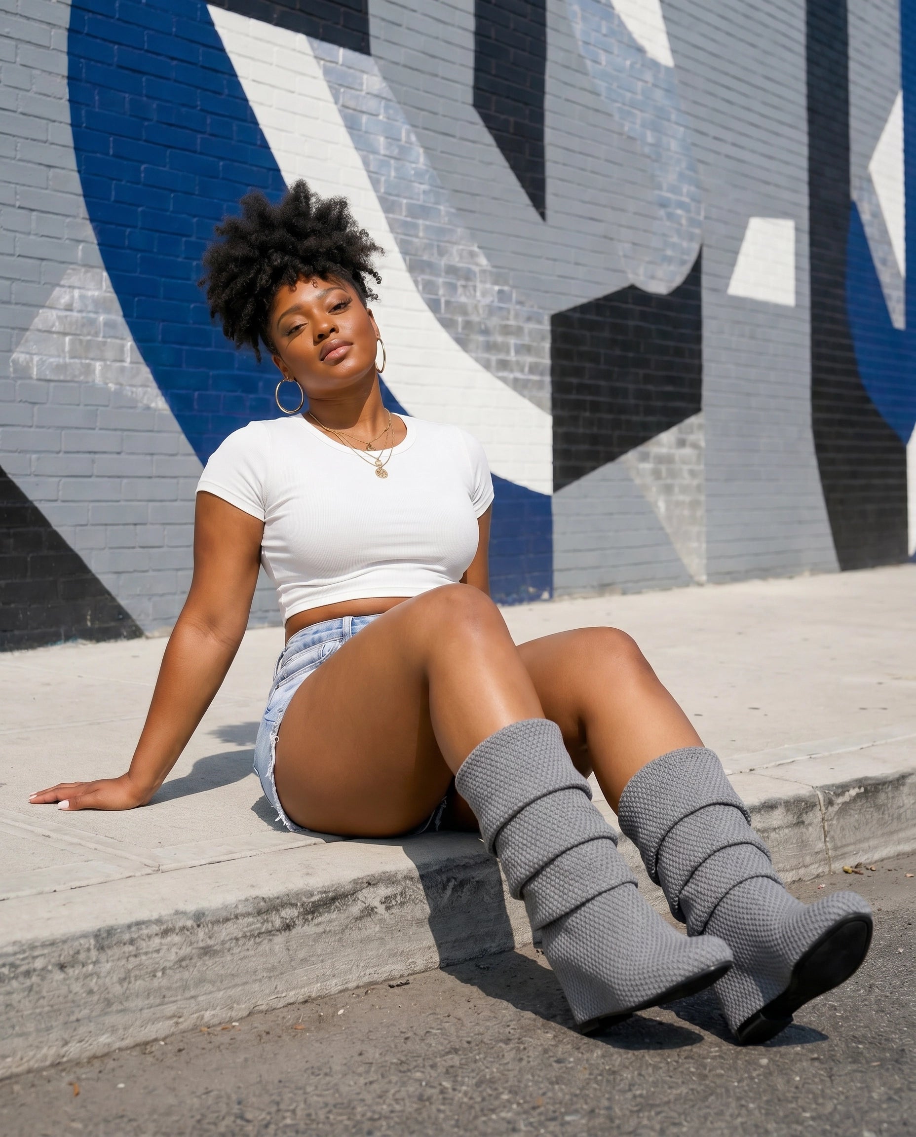 LONDON WEDGE BOOT - GREY