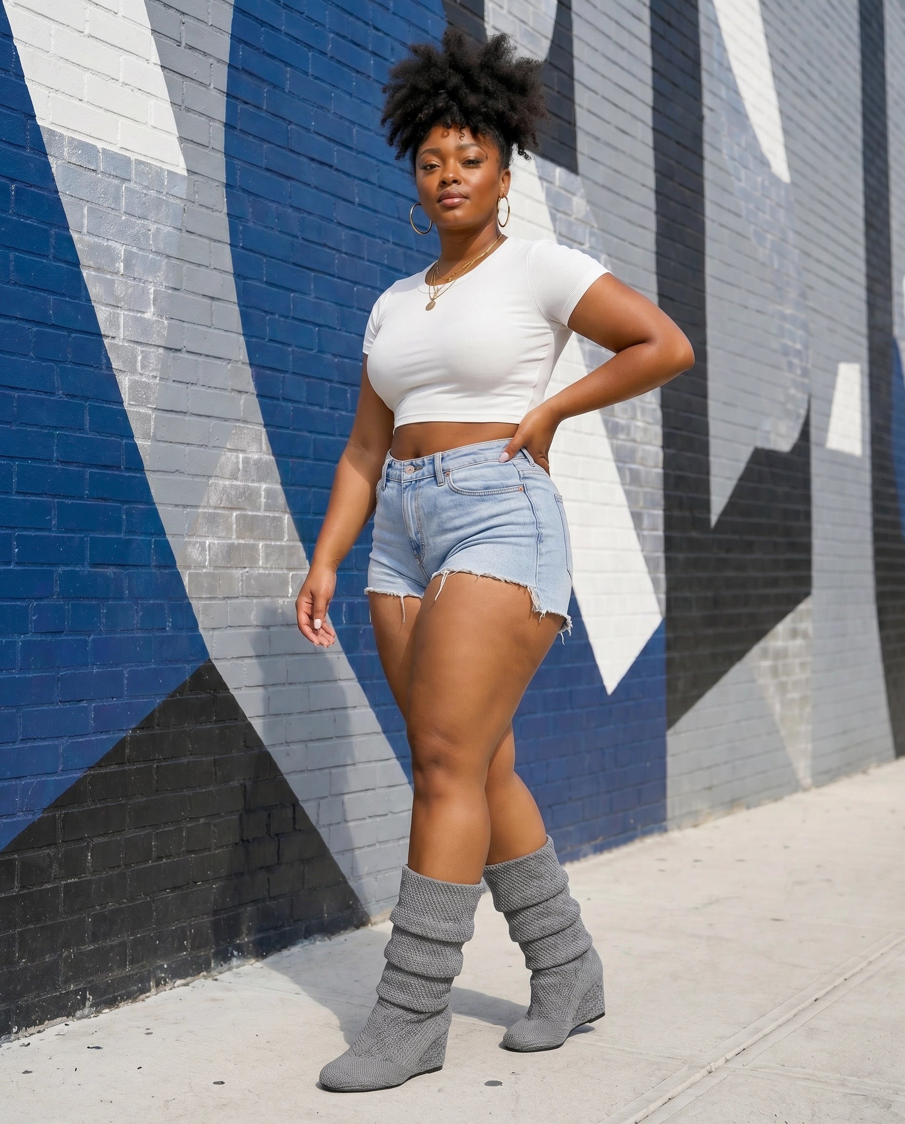 LONDON WEDGE BOOT - GREY