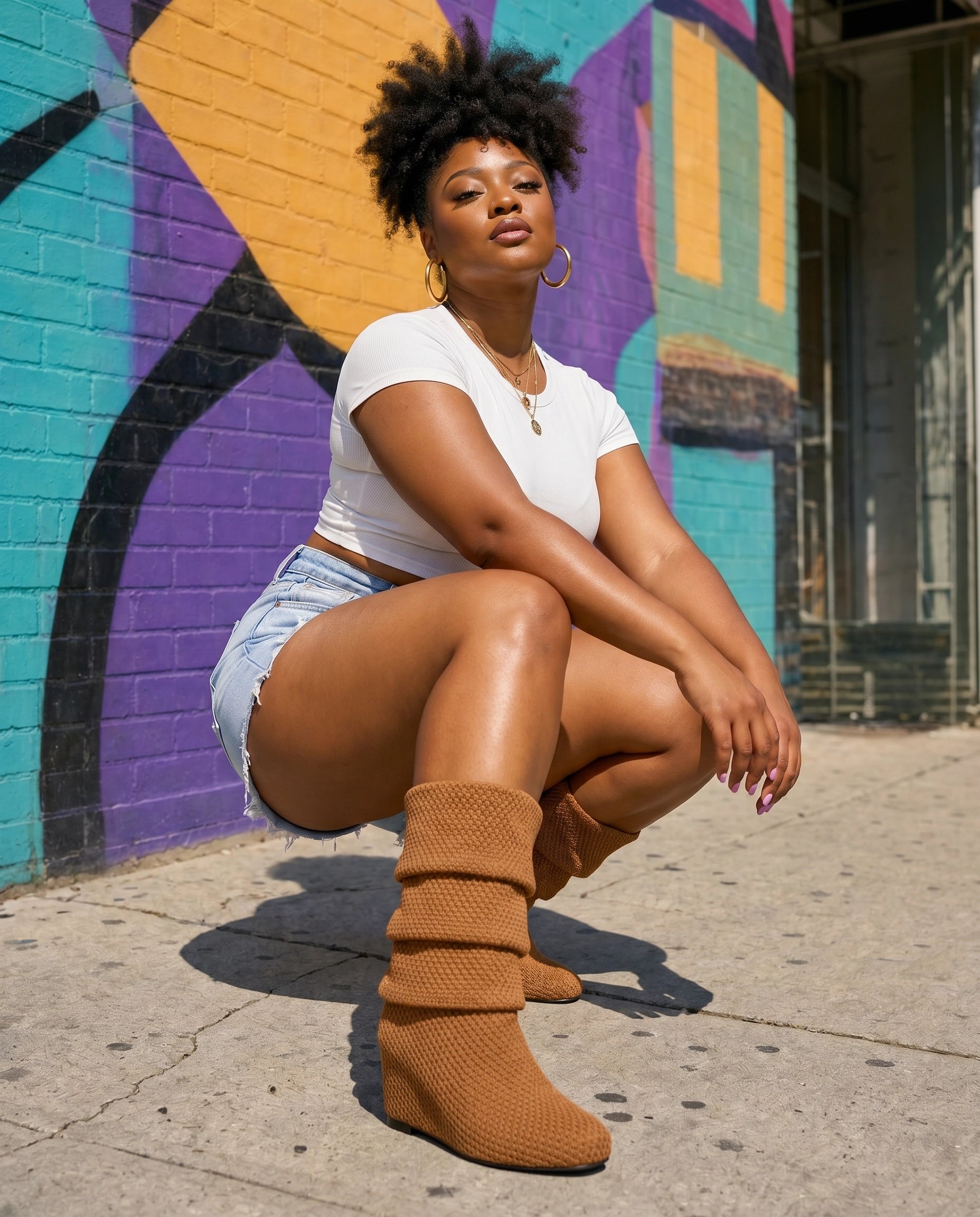 LONDON WEDGE BOOT - CAMEL