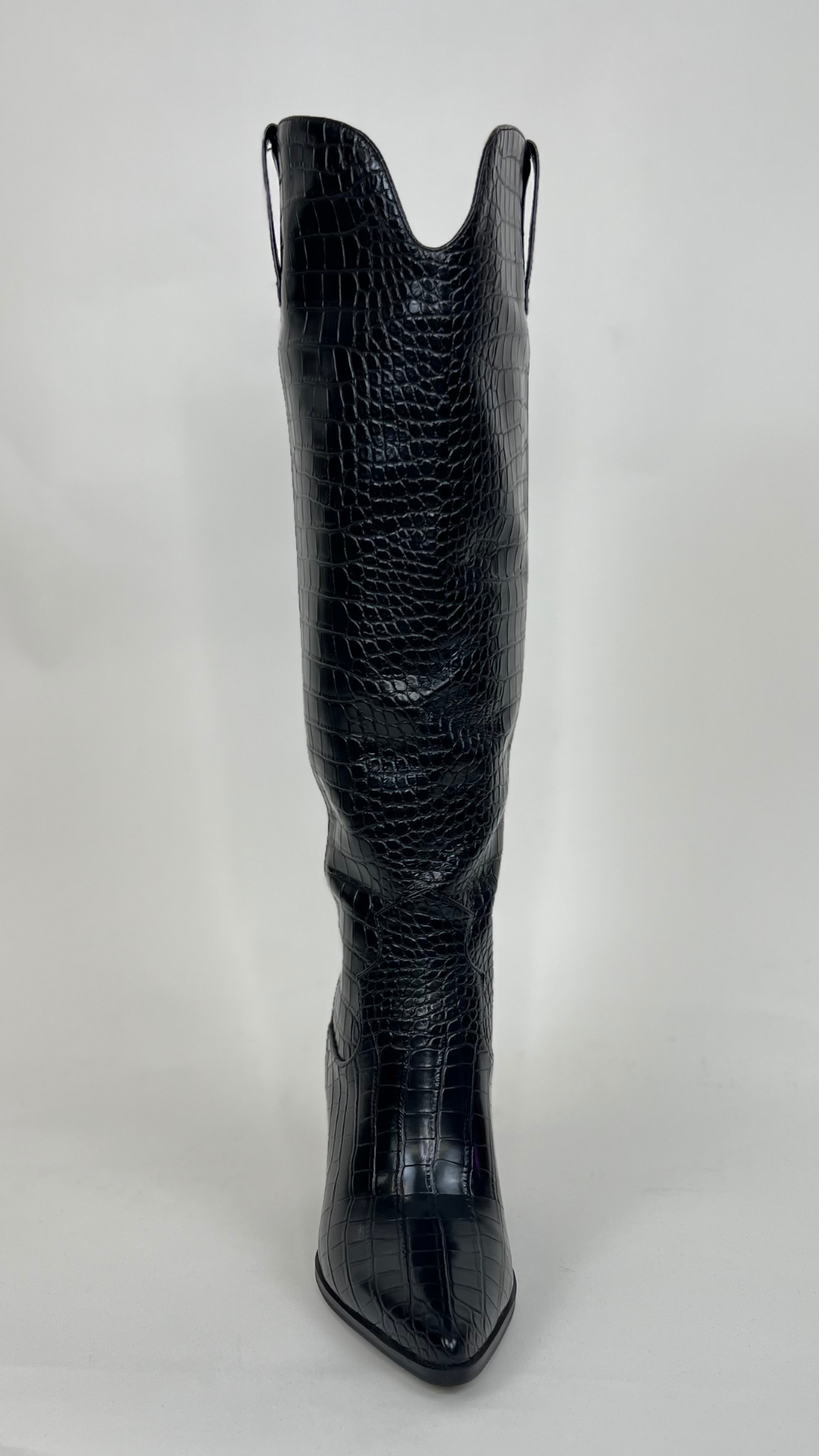 NYLAH COWGIRL KNEE HIGH - BLACK
