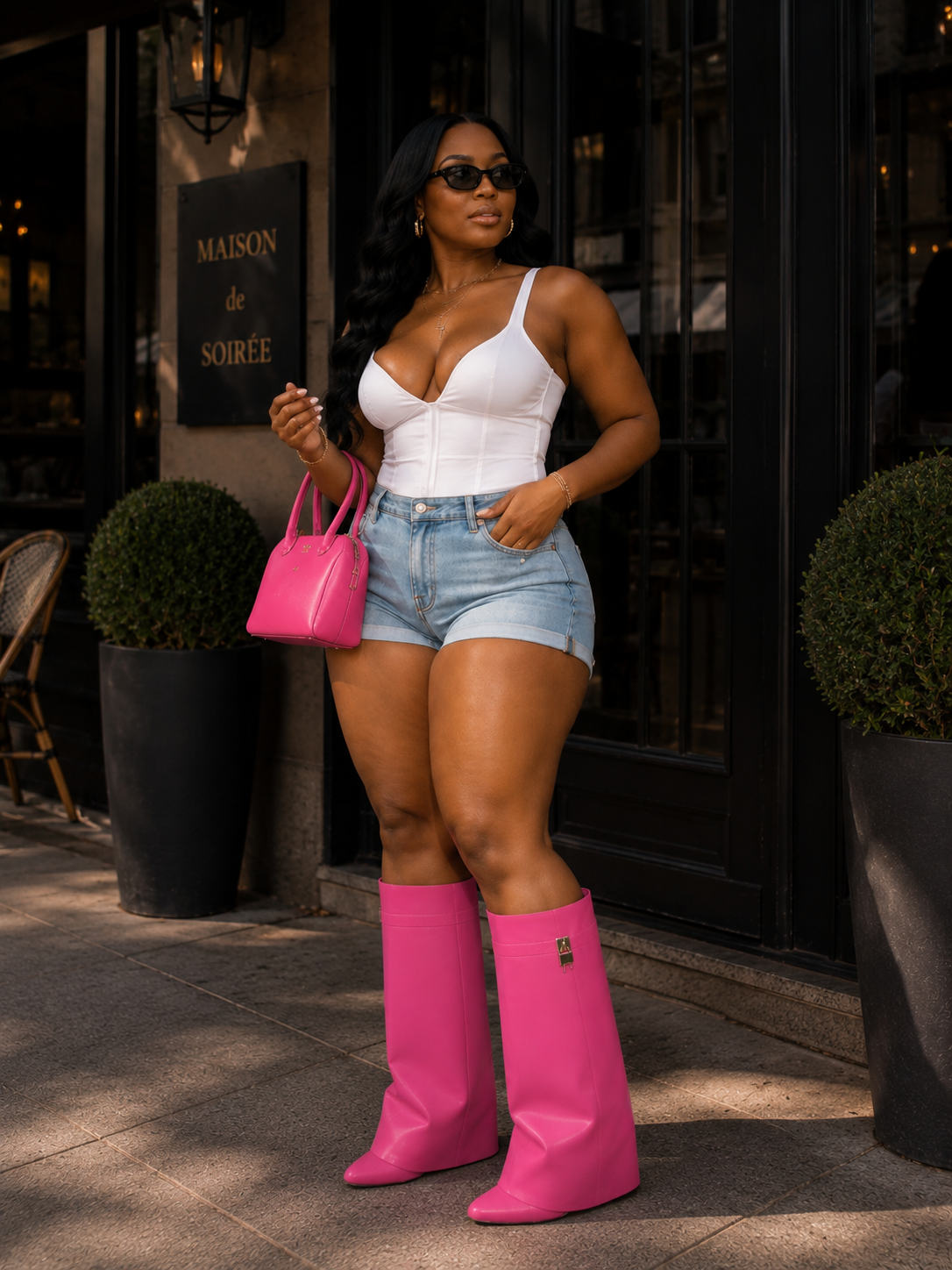 KAYLEE WIDE CALF- HOT PINK